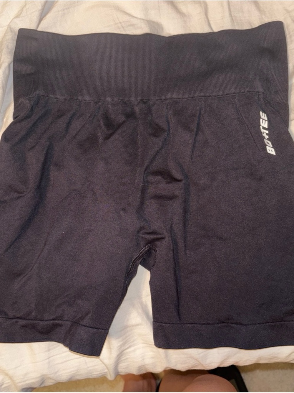 Bo+Tee Black Athletic High-Waist Bike Shorts